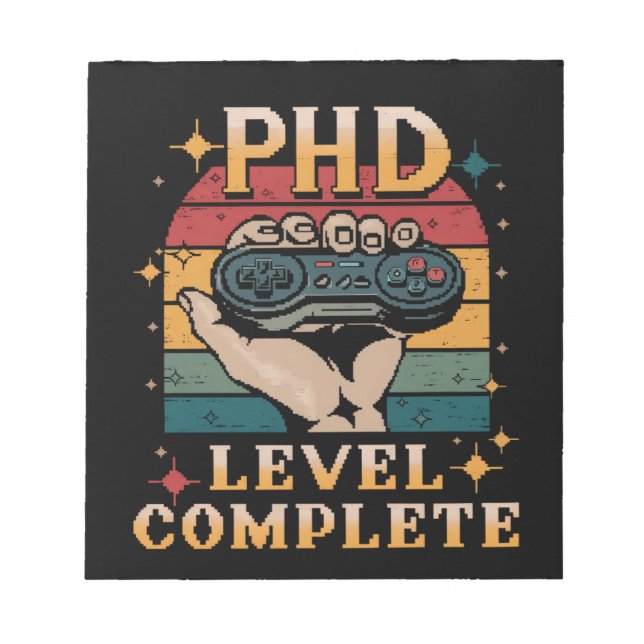 PhD Level Complete Graduation Doctorate Gaming Notepad (Front)