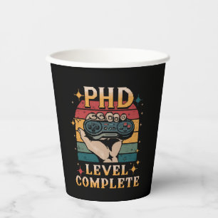 PhD Level Complete Graduation Doctorate Gaming Paper Cups