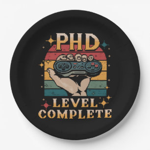 PhD Level Complete Graduation Doctorate Gaming Paper Plate