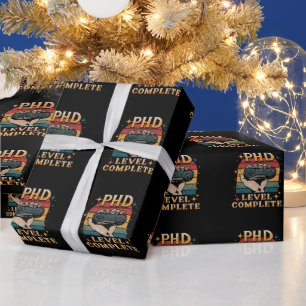 PhD Level Complete Graduation Doctorate Gaming Wrapping Paper