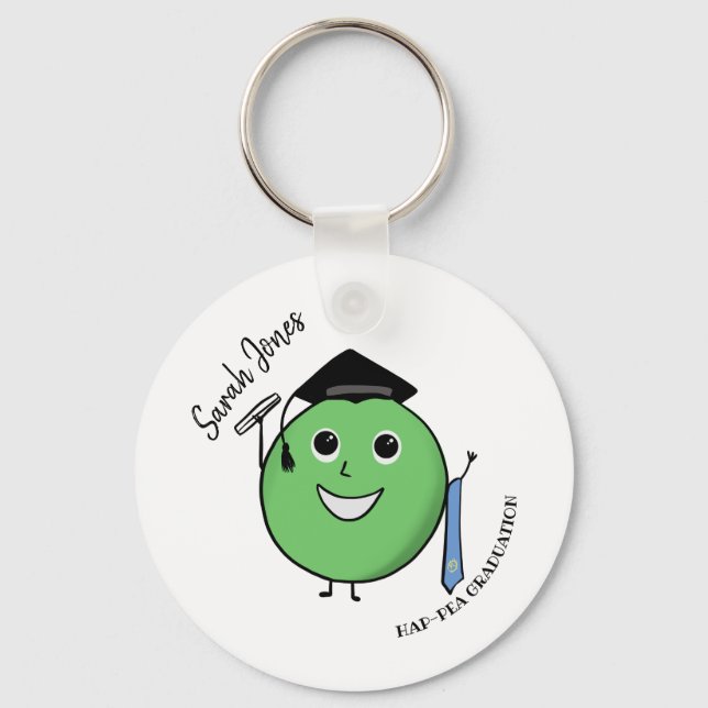 PHD Pea-HD Funny Pea Graduation gift for grad Key Ring (Front)