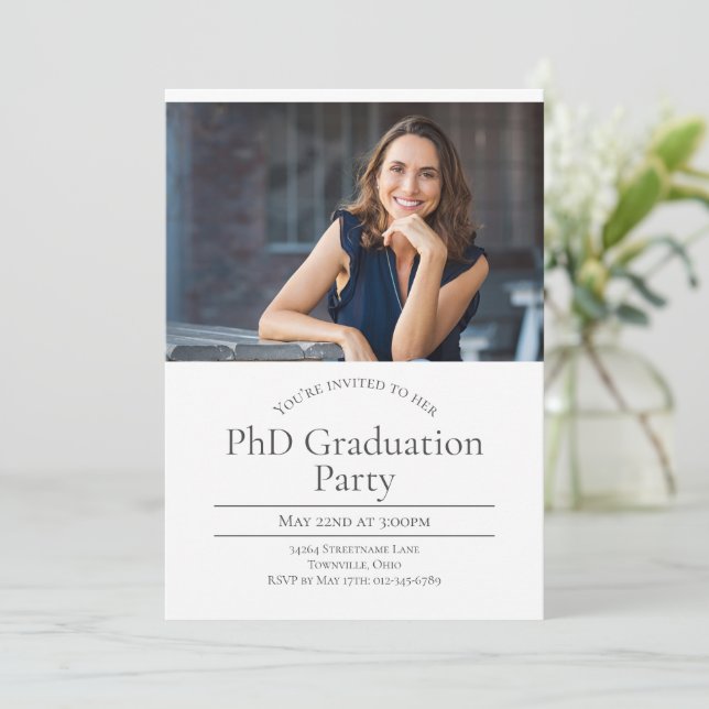 PhD Two Photo Graduation Invitation (Standing Front)
