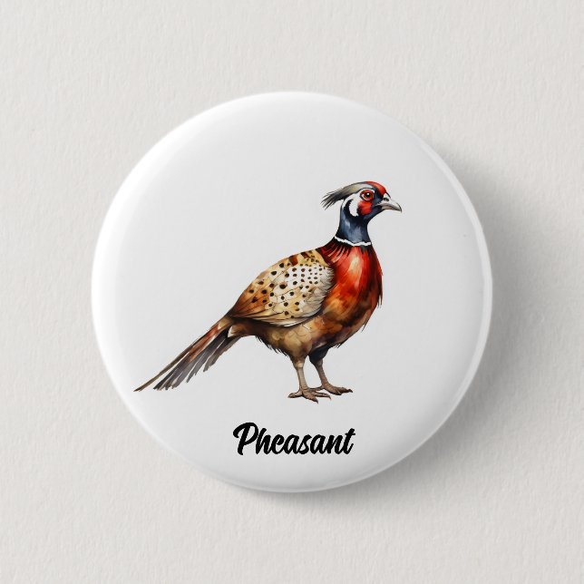 pheasant 6 cm round badge (Front)