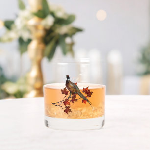 Pheasant , Art Whiskey Glass