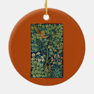 Pheasant Bird in a Tree (by William Morris) Ceramic Tree Decoration