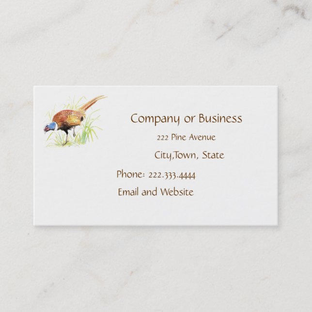Pheasant, Bird, Nature, Environment, Business Card (Front)