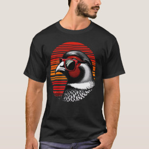 Pheasant Bird Sunglasses Sunset Retro Style Vintag T-Shirt