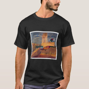Pheasant Bird Taking Flight On A Farm Wildlife Pai T-Shirt