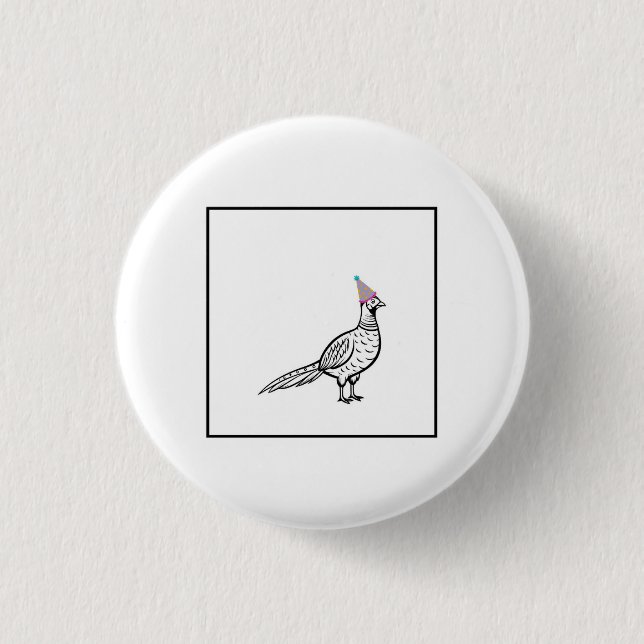 Pheasant, bird theme 3 cm round badge (Front)
