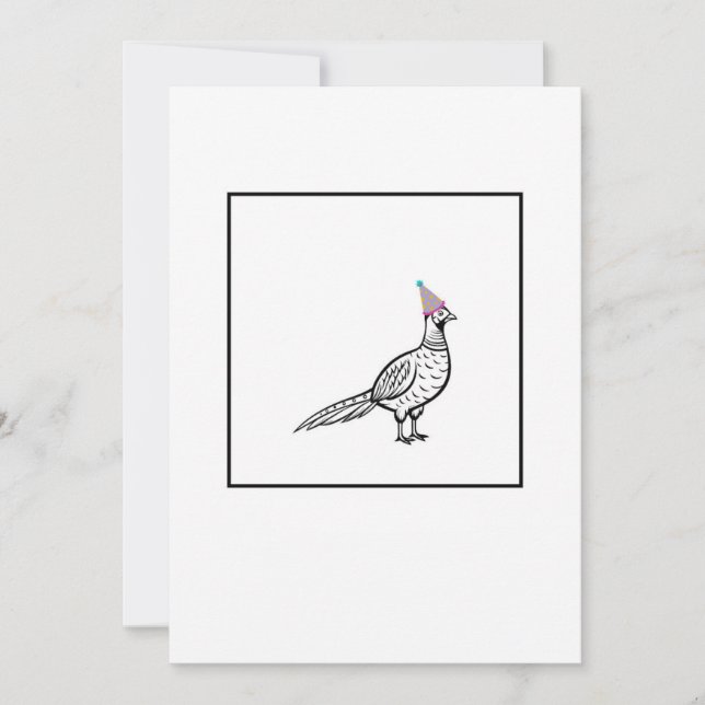 Pheasant, bird theme invitation (Front)