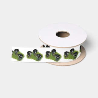 Pheasant Black Chicks Satin Ribbon