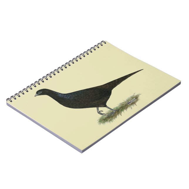Pheasant Black Hen Spiral Notebook (Left Side)