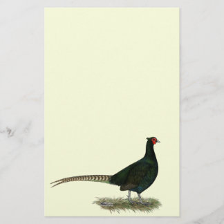 Pheasant Black Rooster Stationery