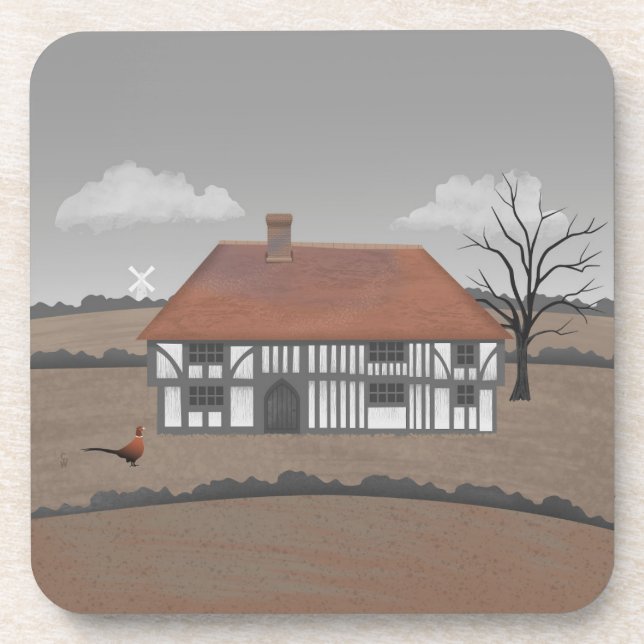 Pheasant Farmhouse Coaster (Front)