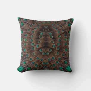 Pheasant Feather Fractal Design Cushion