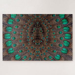 Pheasant Feather Fractal Design Jigsaw Puzzle