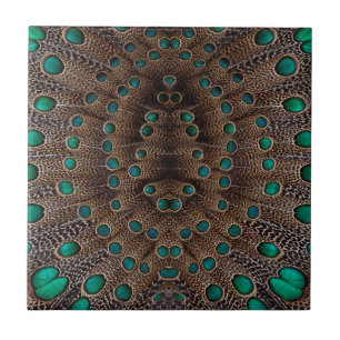 Pheasant Feather Fractal Design Tile