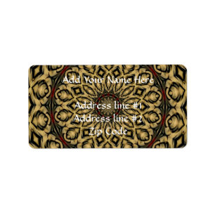 Pheasant Feathers Kaleidoscope Label