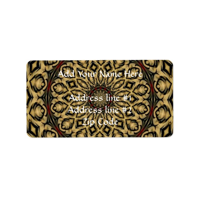 Pheasant Feathers Kaleidoscope Label (Front)