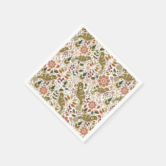 Pheasant Folk Art Cocktail Napkin Fall Party Decor