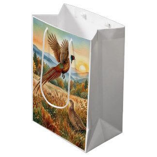 Pheasant Forever . Watercolor art Medium Gift Bag