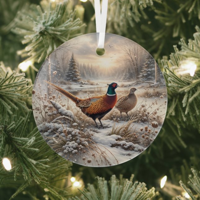 Pheasant  glass tree decoration (Insitu)