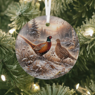 Pheasant  glass tree decoration