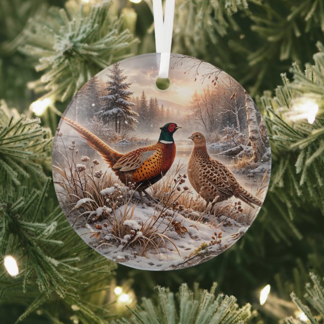 Pheasant  glass tree decoration (Insitu)