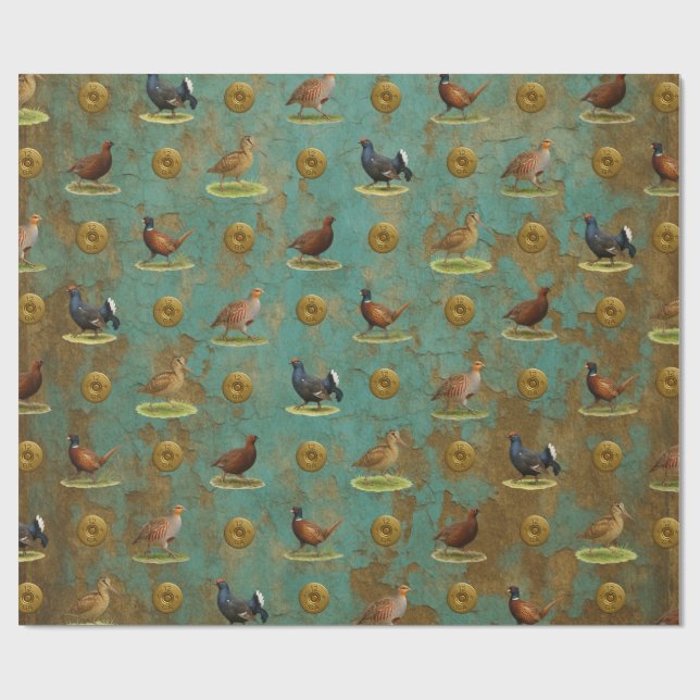 Pheasant, Grouse, Partridge,Christmas Gift wrap (Flat)