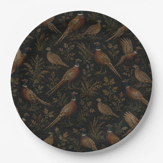 Pheasant Heritage Paper Plate (Front)