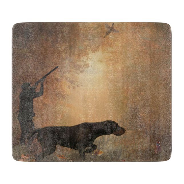 Pheasant hunting canvas print cutting board (Front)