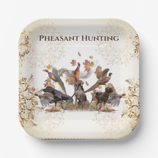 Pheasant Hunting     Paper Plate (Front)