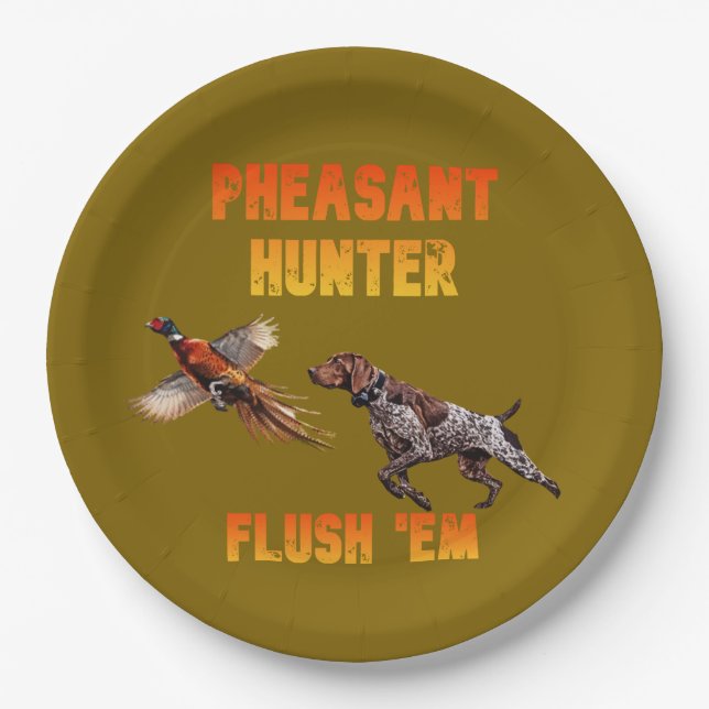 Pheasant Hunting  Paper Plate (Front)