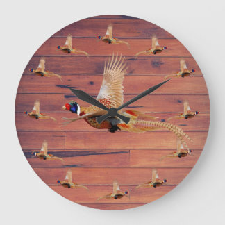 Pheasant Hunting Wall Décor  Large Clock