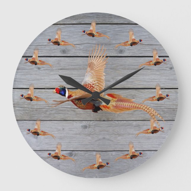 Pheasant Hunting Wall Décor  Large Clock (Front)