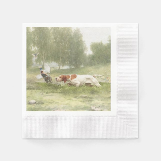 Pheasant Hunting with Pointer        Napkin (Front)