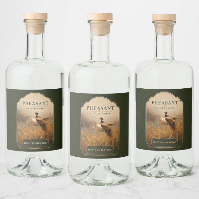 Pheasant in Golden Flight Liquor Bottle Label (Bottles)