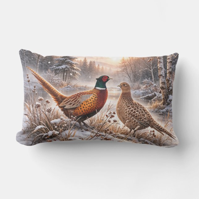 Pheasant  lumbar cushion (Front)