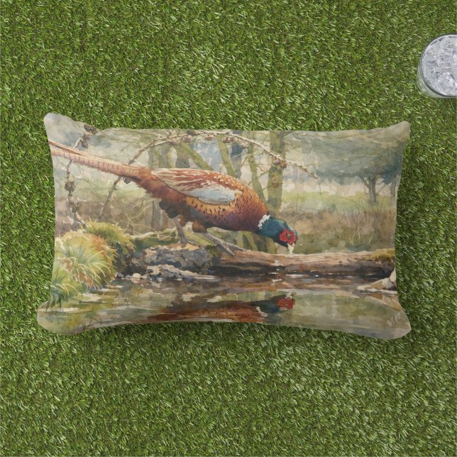 Pheasant  lumbar cushion (Grass)