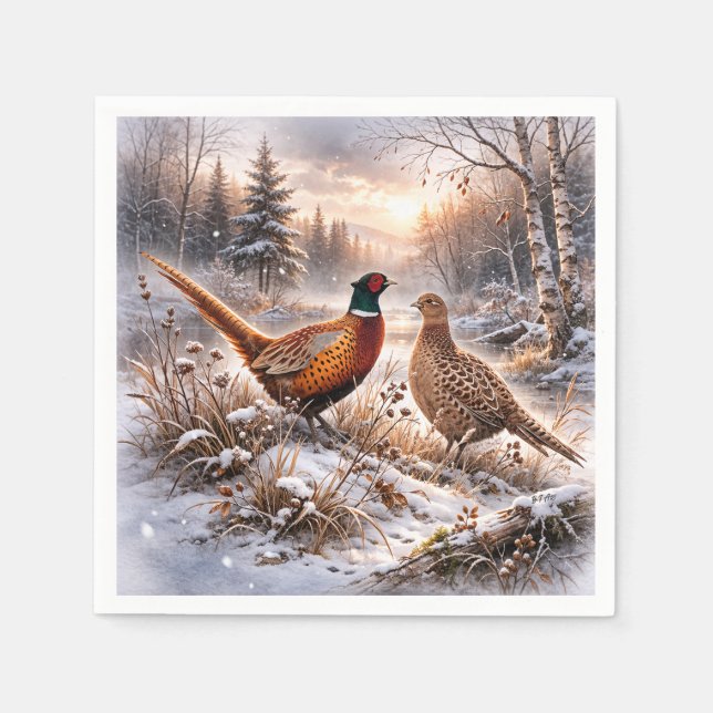 Pheasant  napkin (Front)