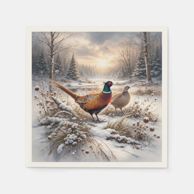 Pheasant  napkin (Front)