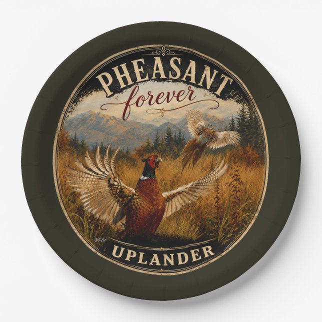 Pheasant  paper plate (Front)