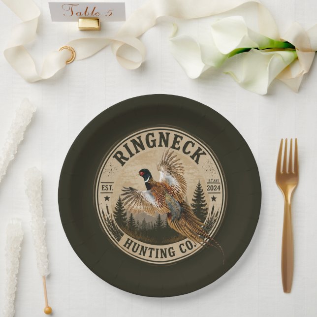Pheasant  paper plate (Wedding)