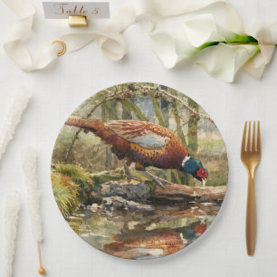 Pheasant paper plate