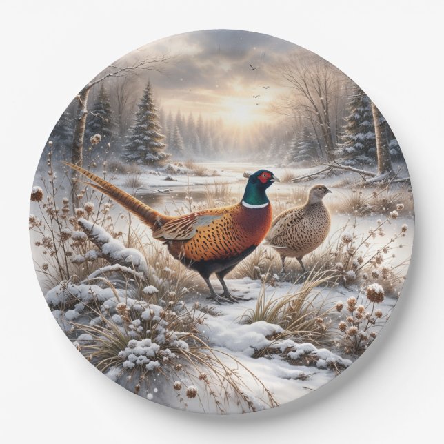Pheasant  paper plate (Front)