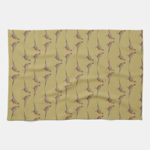 Pheasant pattern tea towel