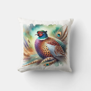 pheasant pigeon 230924AREF108 - Watercolor Cushion