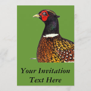 Pheasant:  Ringneck Head Invitation