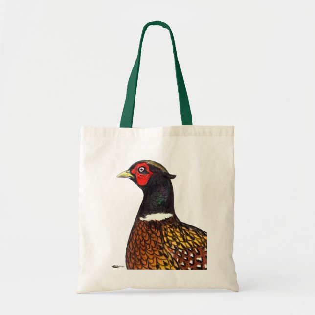 Pheasant:  Ringneck Head Tote Bag (Front)