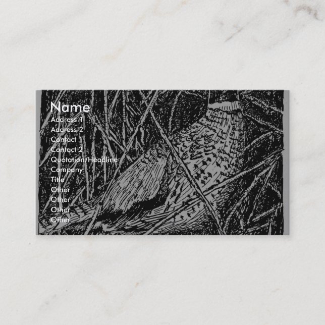 Pheasant (Rooster) Business Card (Front)